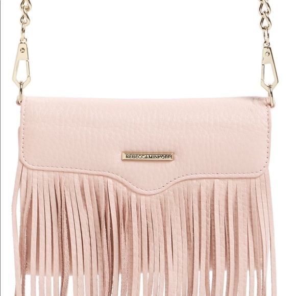 Rebecca Minkoff Handbags - Rebecca Minkoff Fringe Crossbody phone bag (pink)
